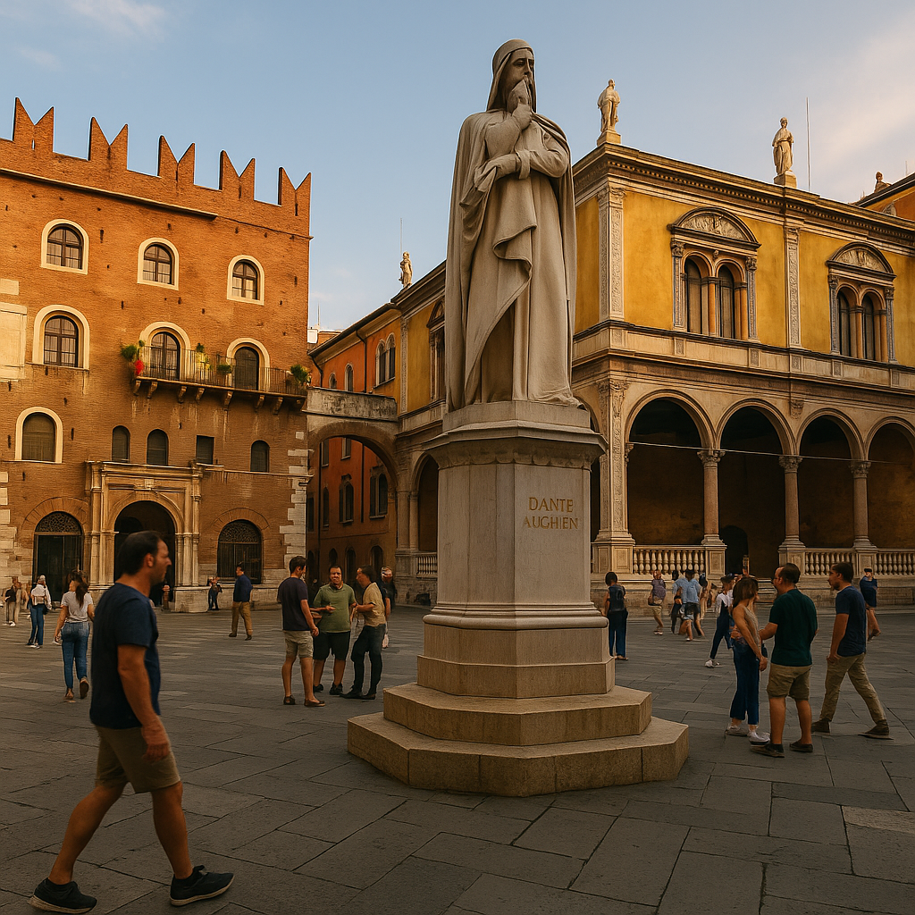 piazza dei signori verona dante alighieri statua